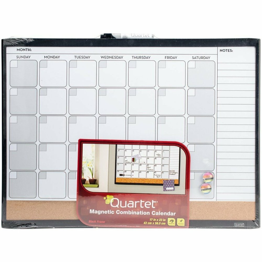 Quartet Dry Erase Cork Board Calendar 17" x 23"